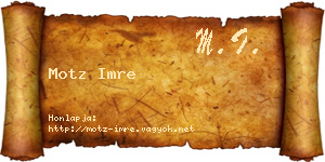 Motz Imre névjegykártya